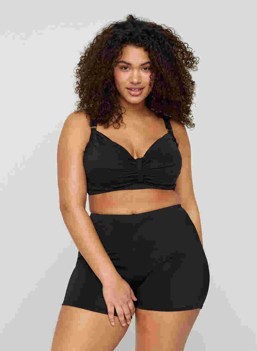 Bikiniöverdel med draperingar, Black, Model image number 3