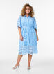 Skjortkl&auml;nning i broderie anglaise med knytb&auml;lte, Bl&aring;, Model image number 1