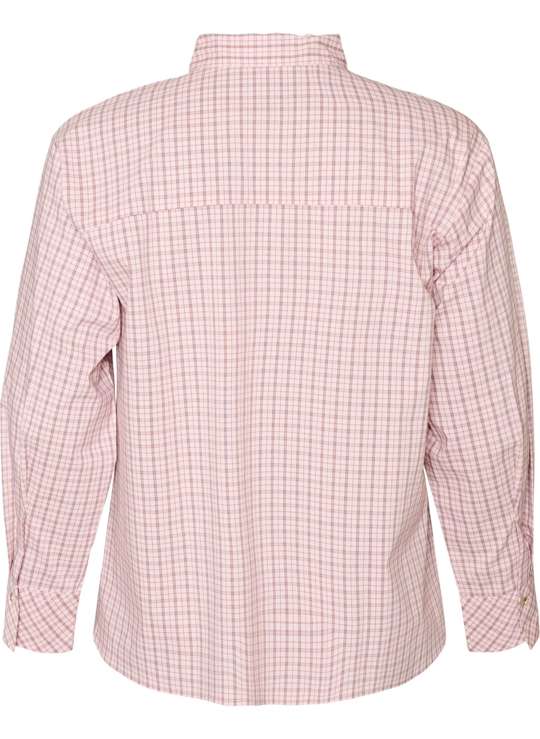 ZizziL&ouml;s rutig skjorta med knytsk&auml;rp, Rosa, Packshot image number 1
