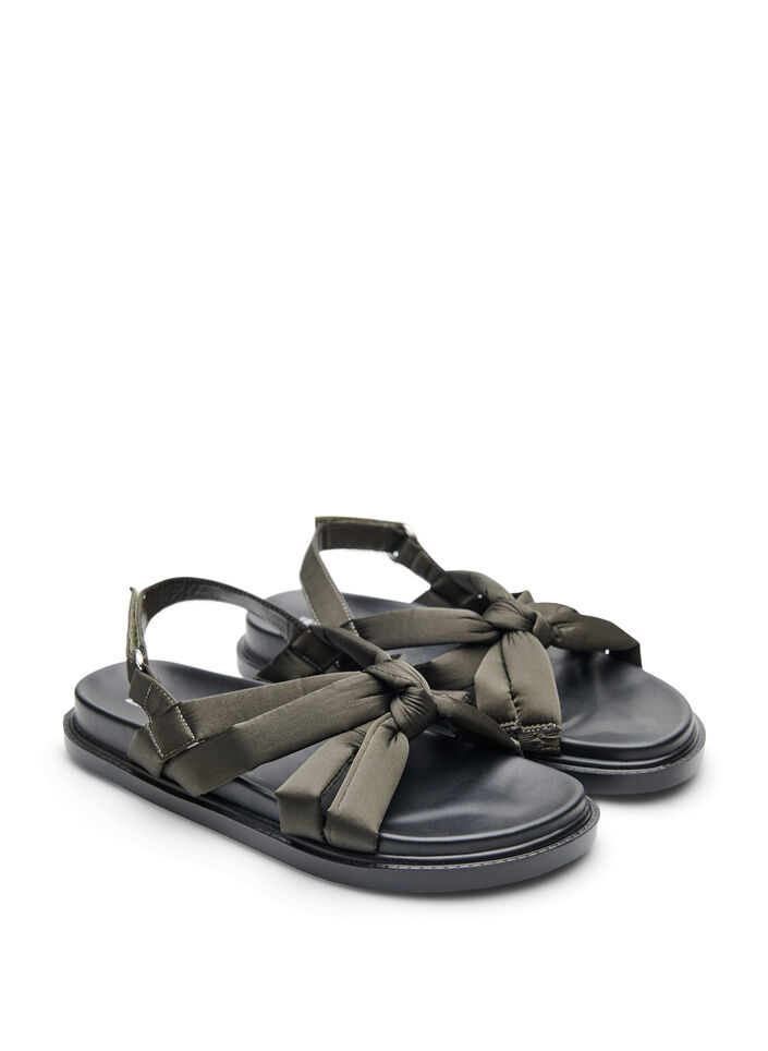 Wide fit - Sandal med knutdetalj, Gr&ouml;n, Packshot image number 1