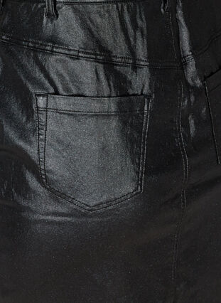 Skimrande åtsittande kjol med slits, Black w/glitter, Packshot image number 3