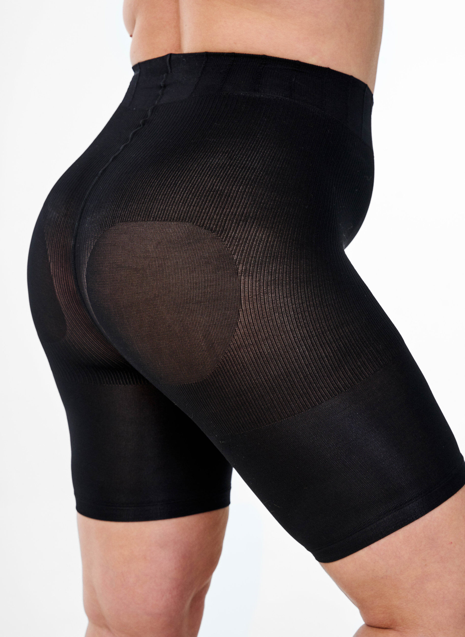Zizzi 2-pack push-up shorts i 60 denier med formande effekt, Svart, Packshot image number 3