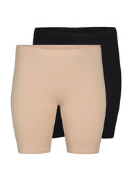 2-pack cykelshorts i viskos, Beige