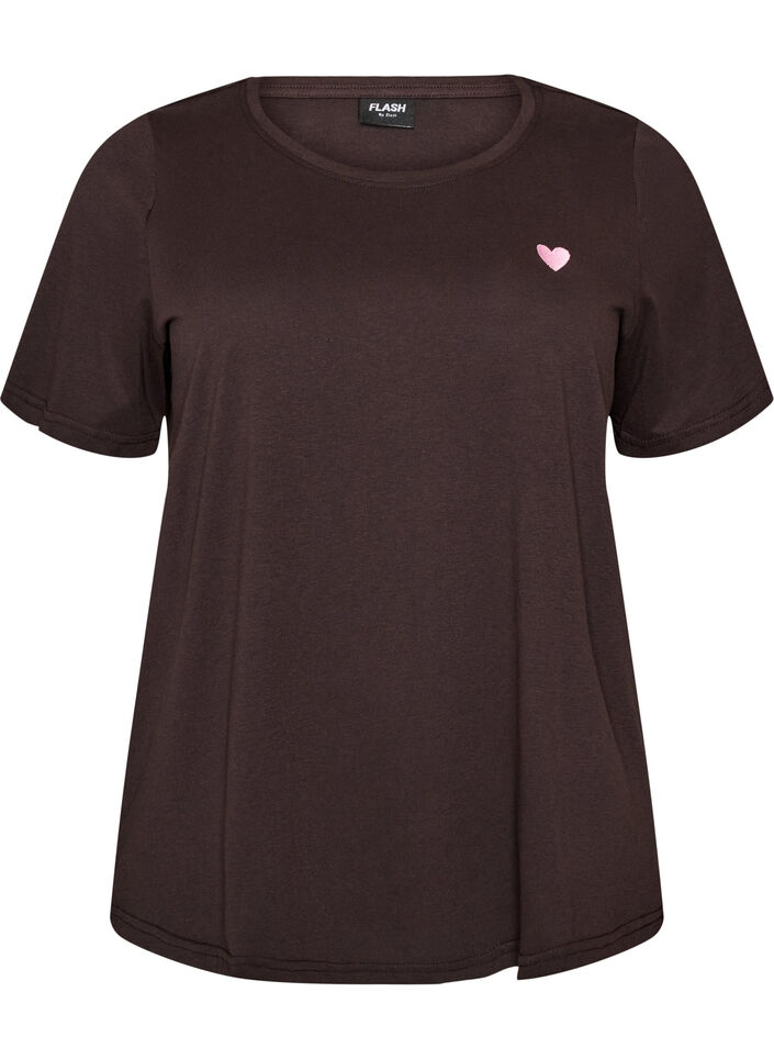 T-shirt med tryck, Brun, Packshot image number 0