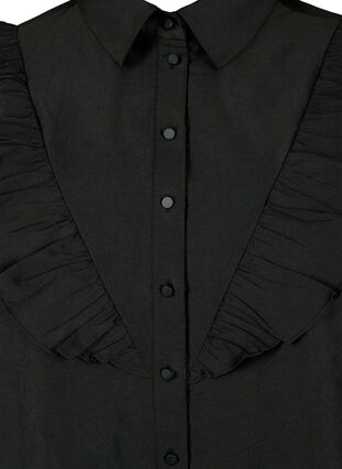 Enfärgad skjorta med volanger, Black, Packshot image number 2