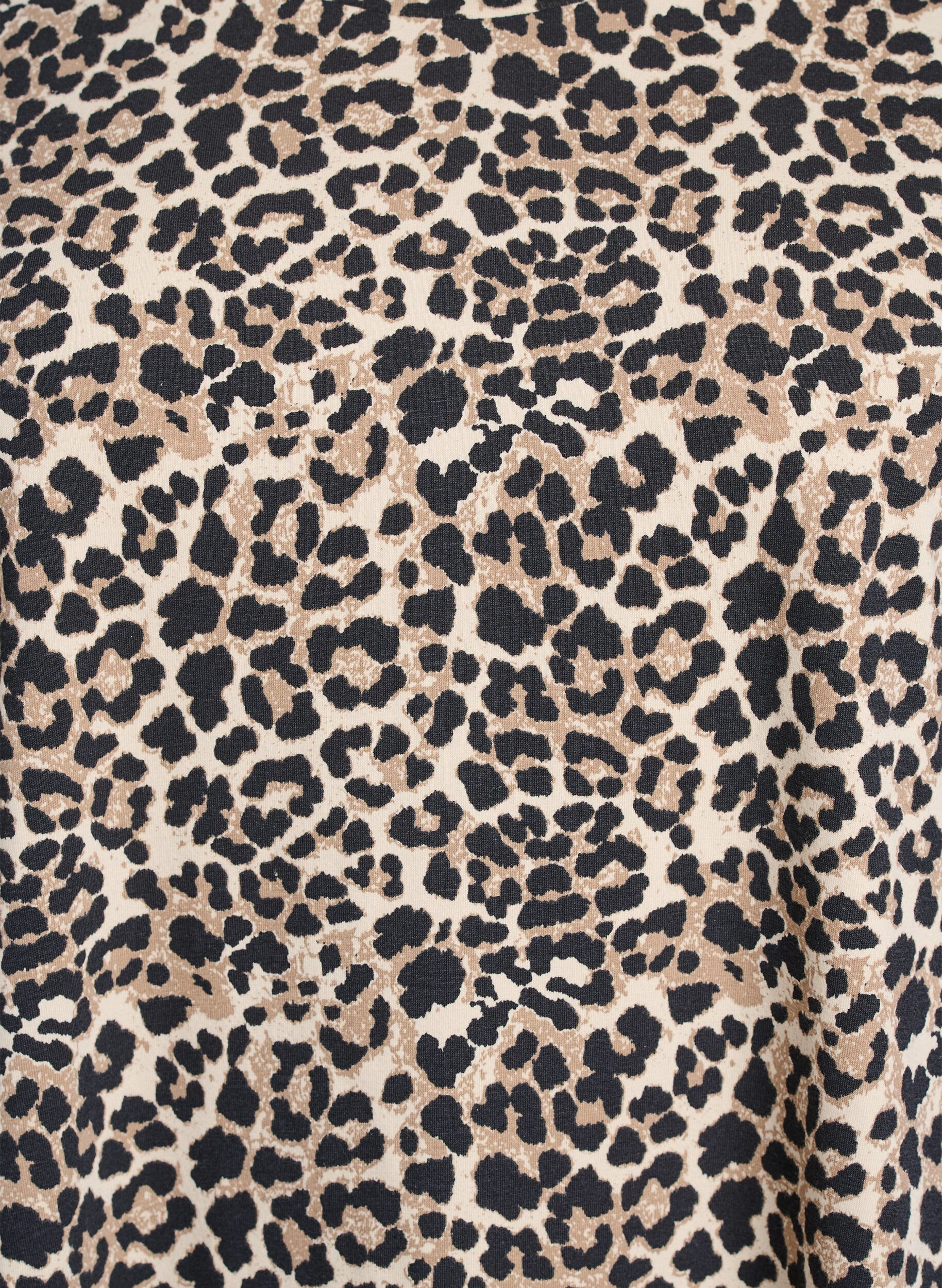 Zizzi Kort t-shirtkl&auml;nning i bomullstrik&aring;, Brun, Packshot image number 2