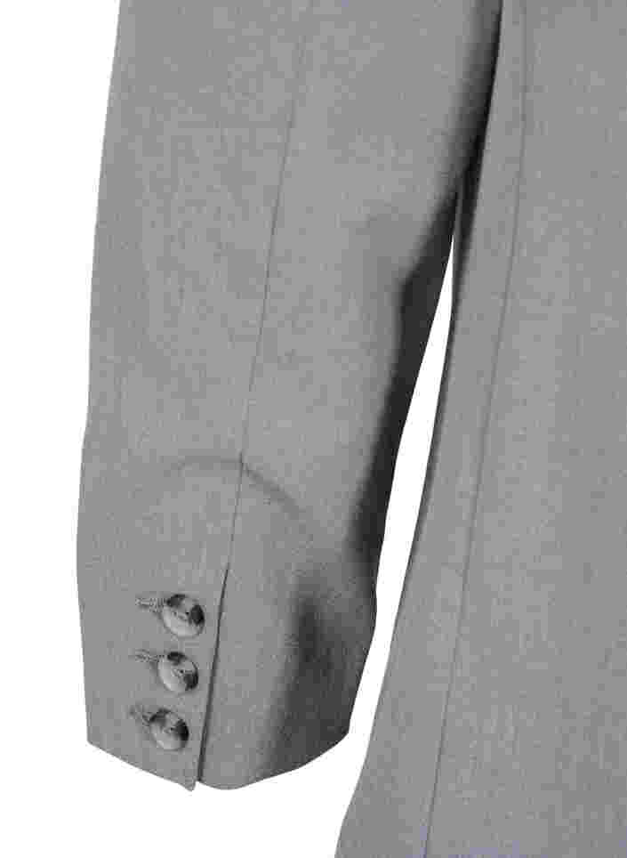 Enkel blazer med fickor, Medium Grey Melange, Packshot image number 2