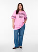 Sportig oversized college-t-shirt, Rosa, Model image number 1