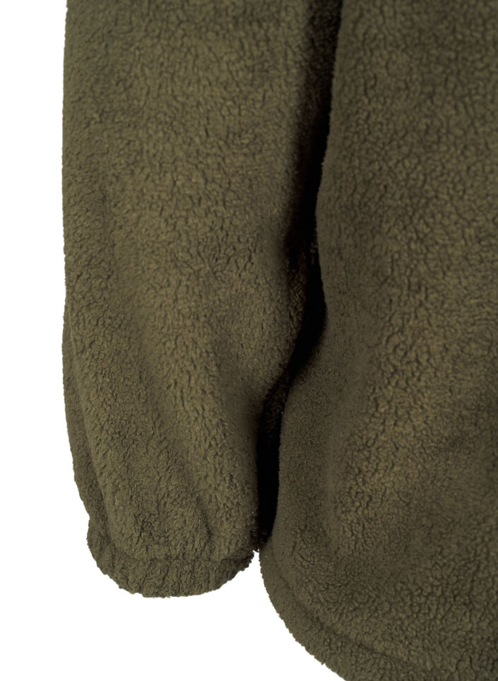 Lös teddyblus med rund halsringning, Forest Night, Packshot image number 3