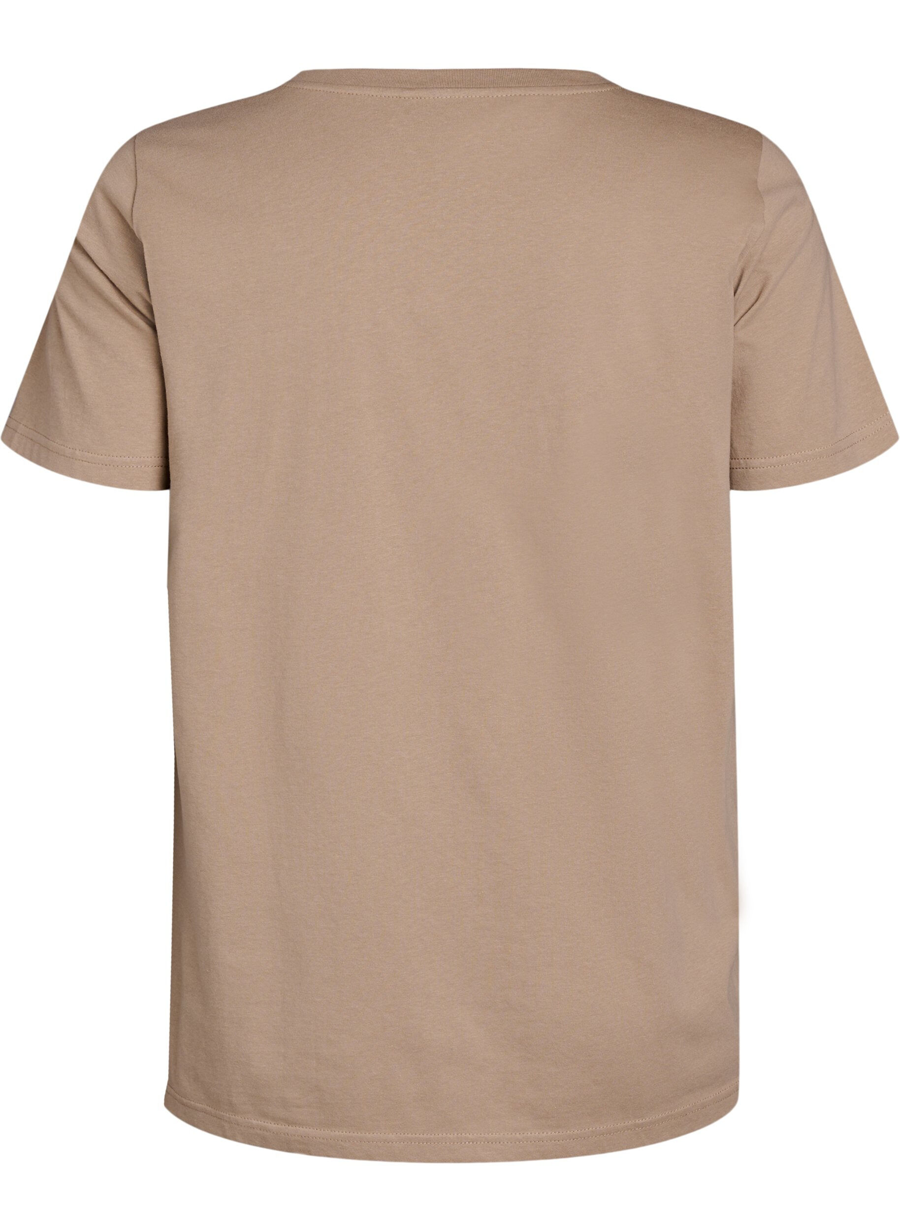 Zizzi T-shirt med blommigt tryck, Beige, Packshot image number 1