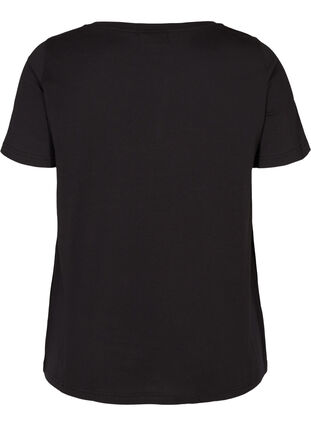 Kortärmad t-shirt i bomull, Black w. Love, Packshot image number 1