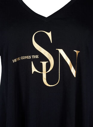 T-shirt i bomull med kort ärmar, Black W. Sun, Packshot image number 2