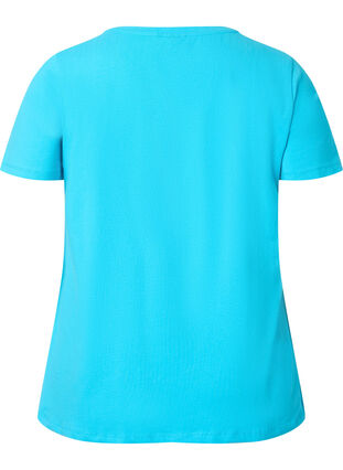 Enfärgad t-shirt i bomull, Blue Atoll, Packshot image number 1