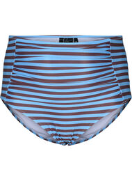 Bikinitrosa med hög midja och ränder, BlueBrown Stripe AOP