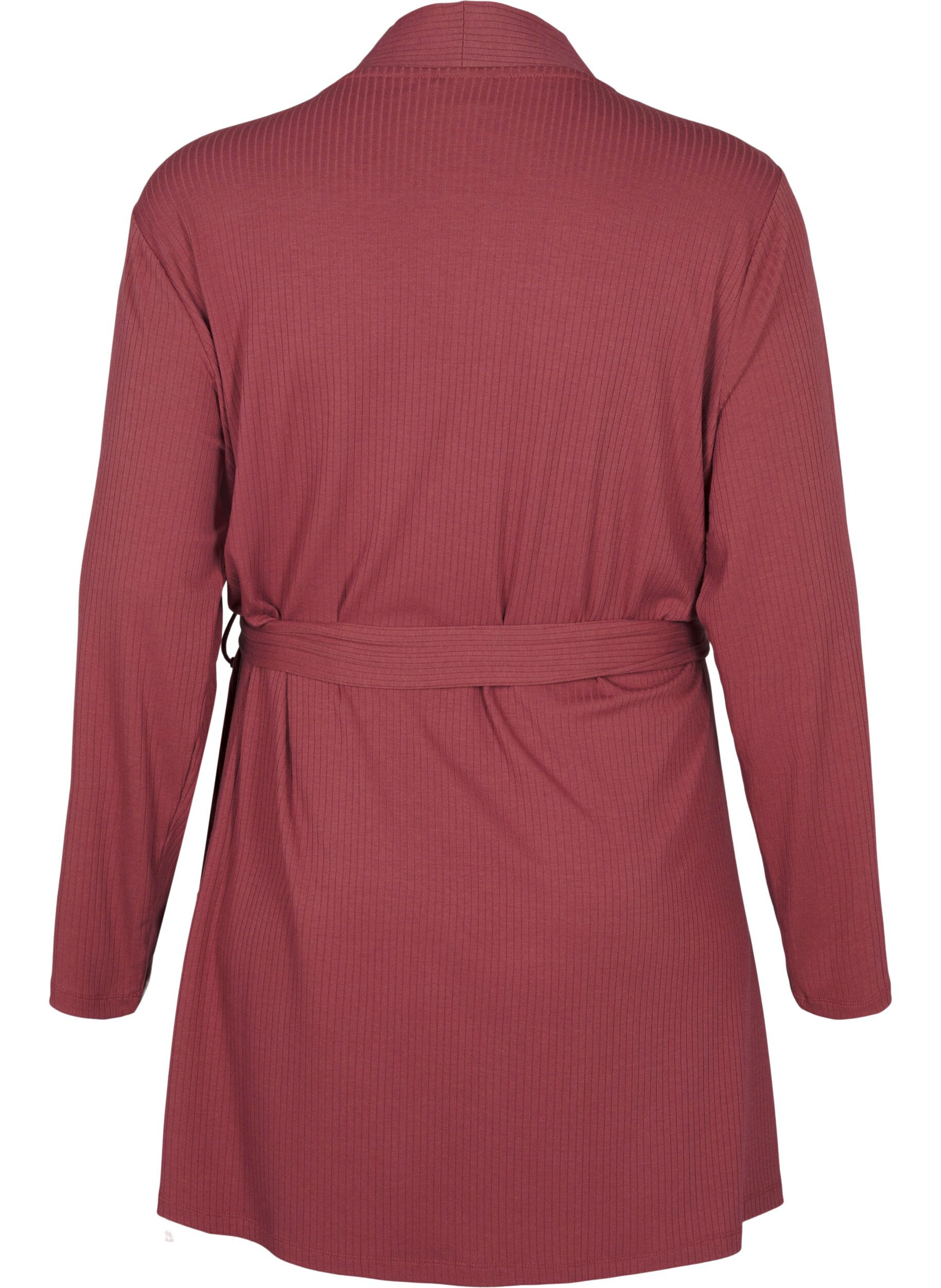 Zizzi Morgonrock med knytsk&auml;rp, Rose Brown, Packshot image number 1