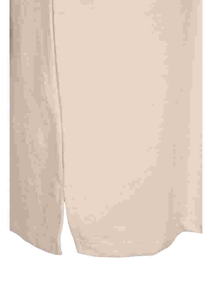 Sweatshirtklänning med korta ärmar och slits, Pumice Stone, Packshot image number 3