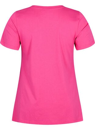 T-shirt i bomull med texttryck, Beetroot Purple HAP, Packshot image number 1
