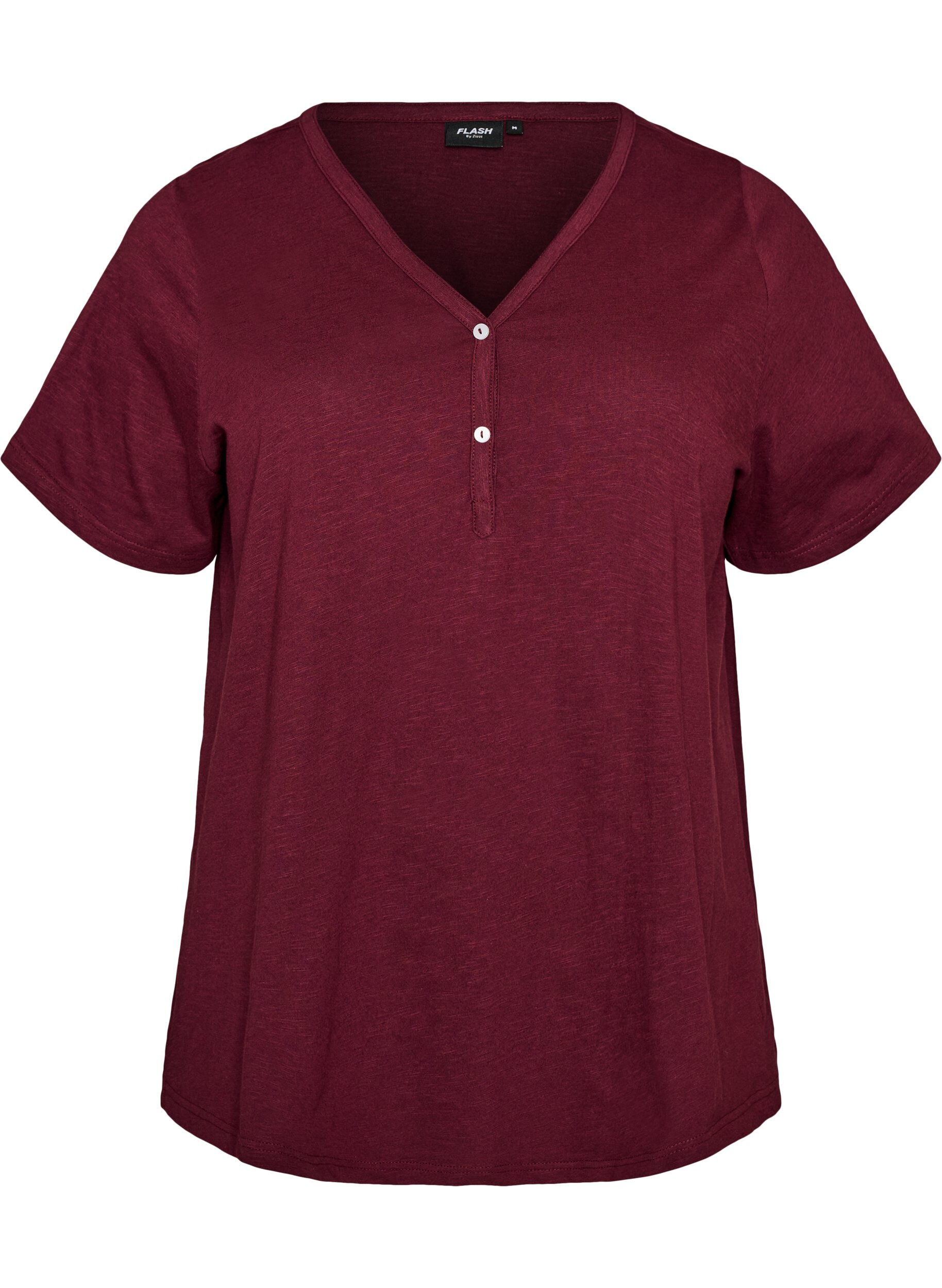 FLASH - T-shirt med knappdetalj
