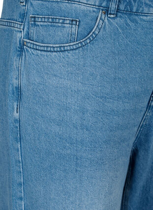 Raka jeans med rå kanter, Medium Blue, Packshot image number 2