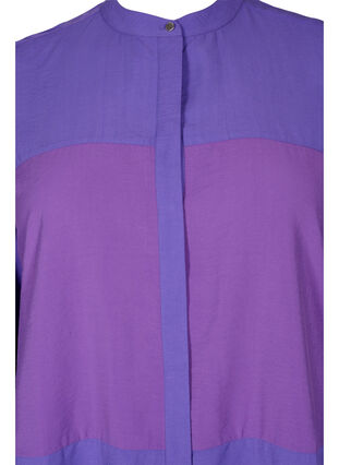 Lång skjorta med color-block, Purple Block, Packshot image number 2