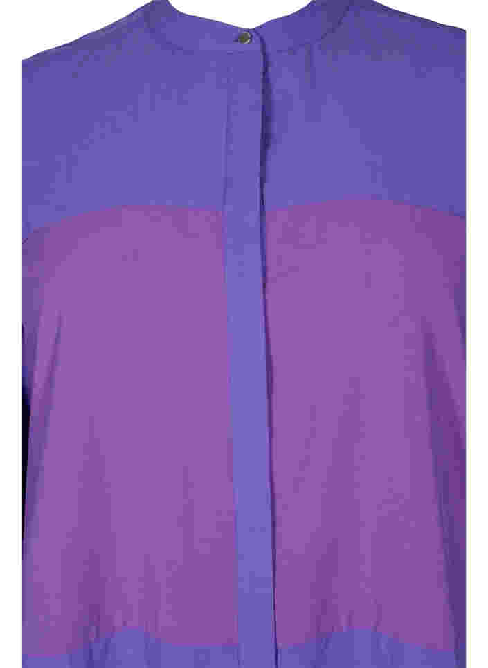 Lång skjorta med color-block, Purple Block, Packshot image number 2
