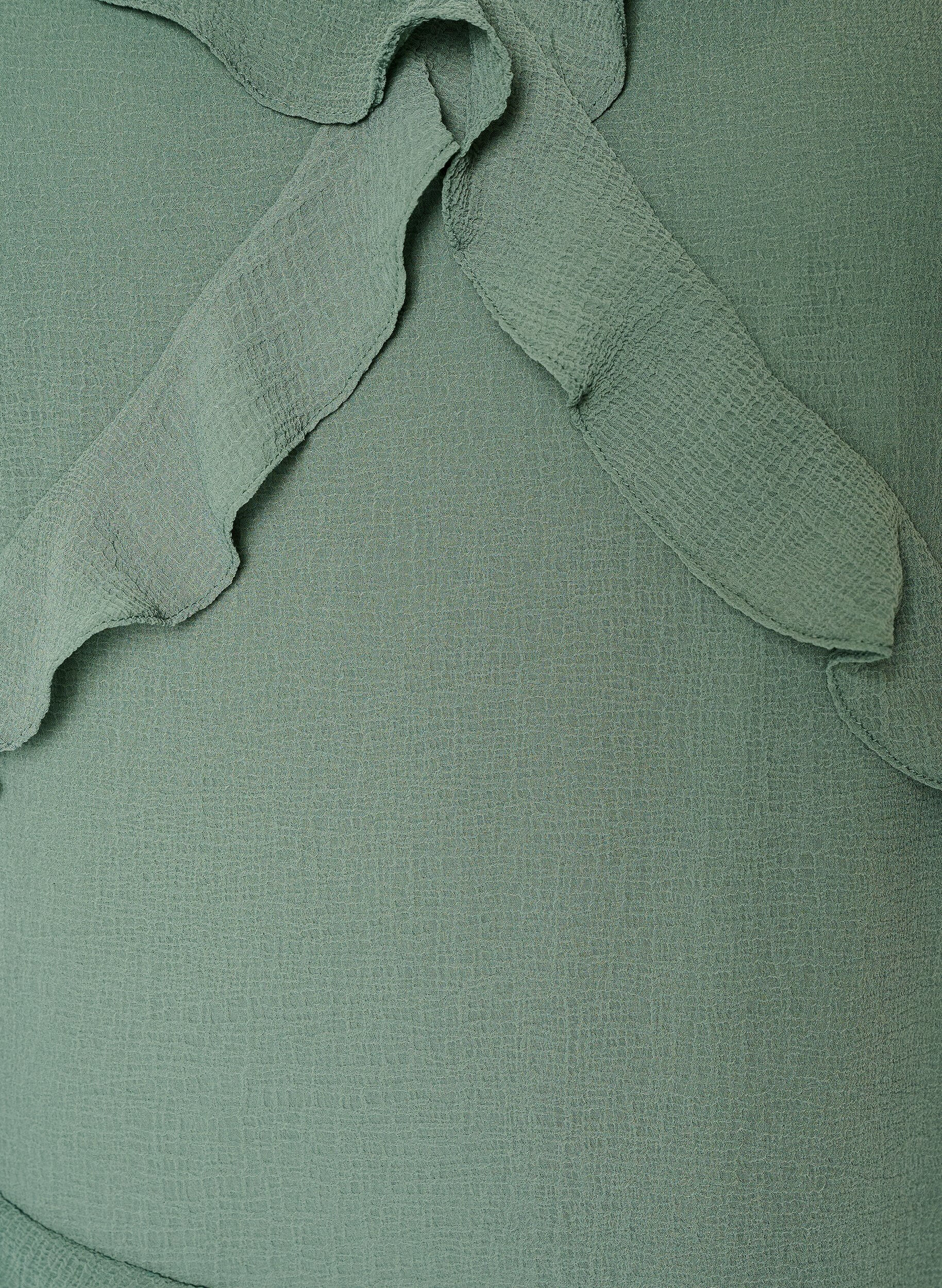 ZizziKl&auml;nning i chiffong med asymmetriska volanger, Gr&ouml;n, Packshot image number 2