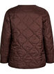 Quiltad jacka med tryckknappar och rund hals, Brun, Packshot image number 1