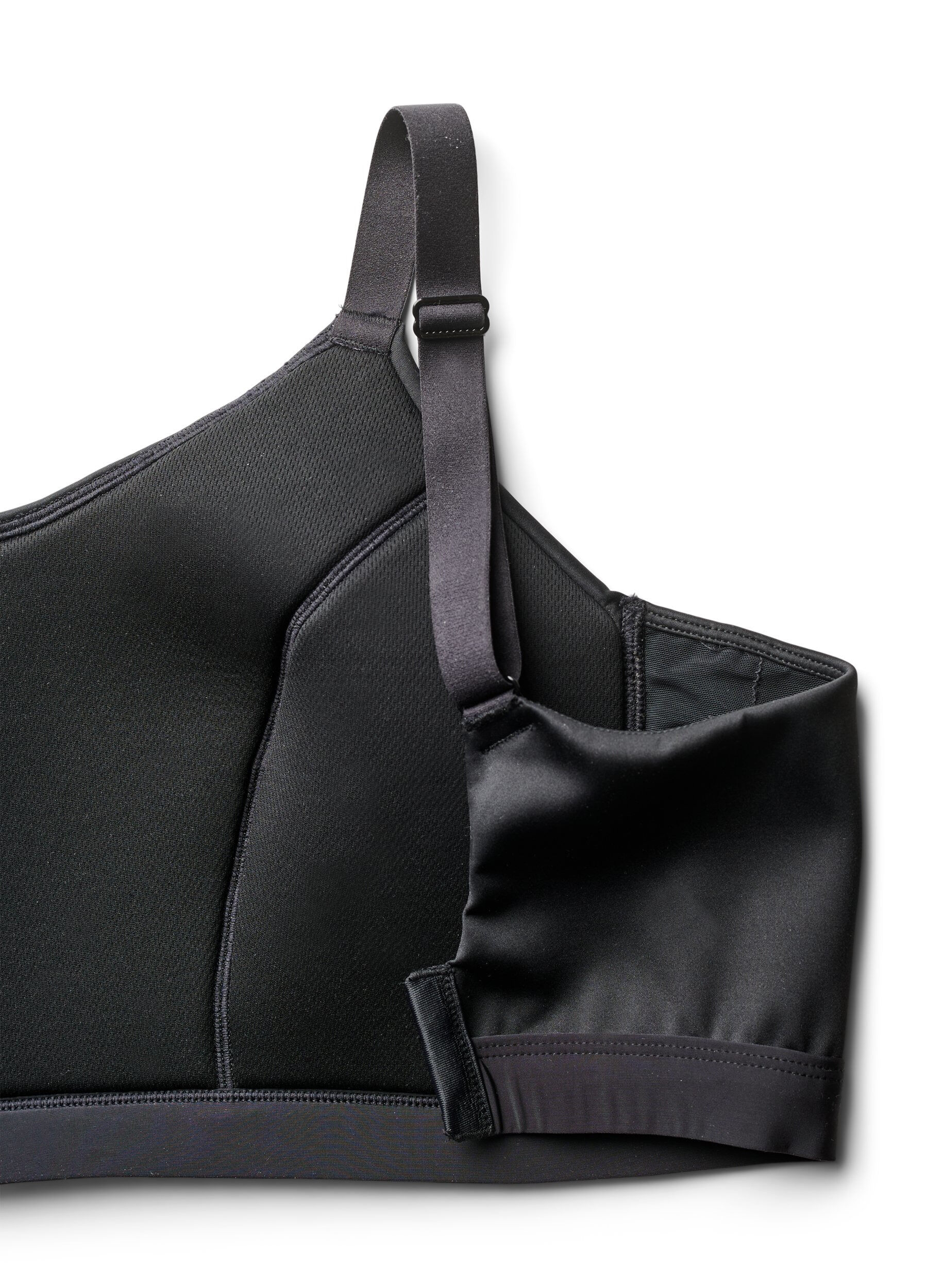 ZizziL&auml;tt vadderad sport-BH, Svart, Packshot image number 3