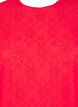 Blus med korta ärmar och blommig broderi, Flame Scarlet, Packshot image number 2
