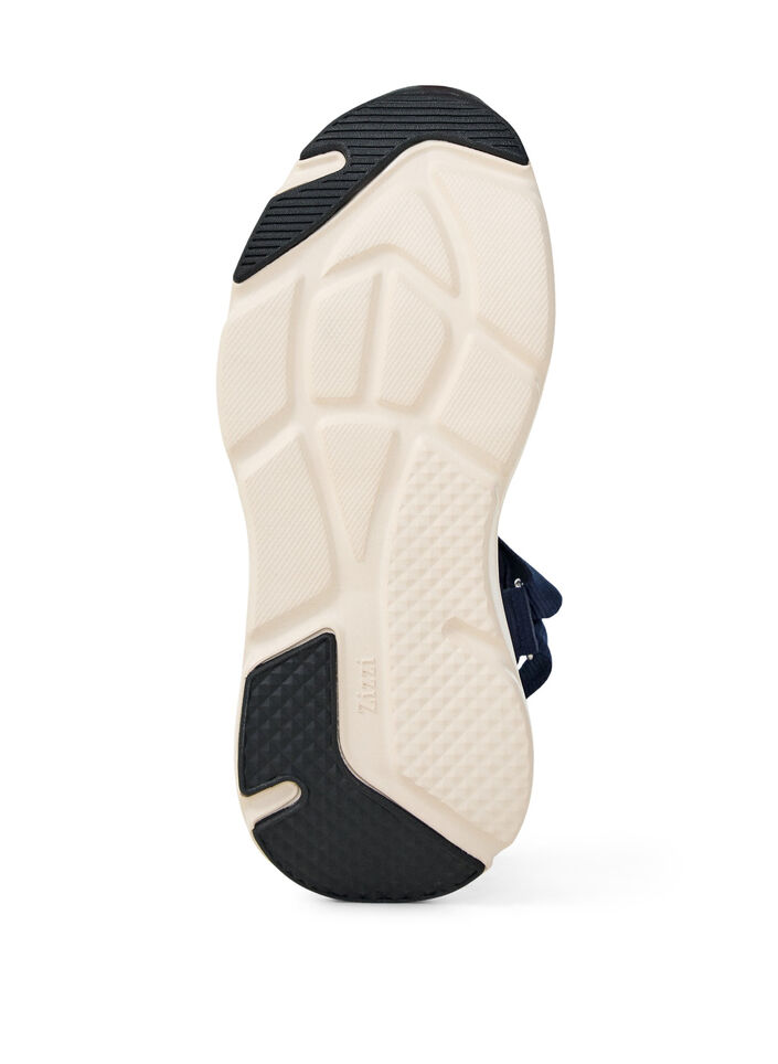 Bekv&auml;m sandal med kardborreband och h&aring;lfotsst&ouml;d, Bl&aring;, Packshot image number 4