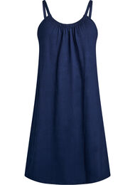 Midikl&auml;nning med axelband i ekologisk bomull, Bl&aring;