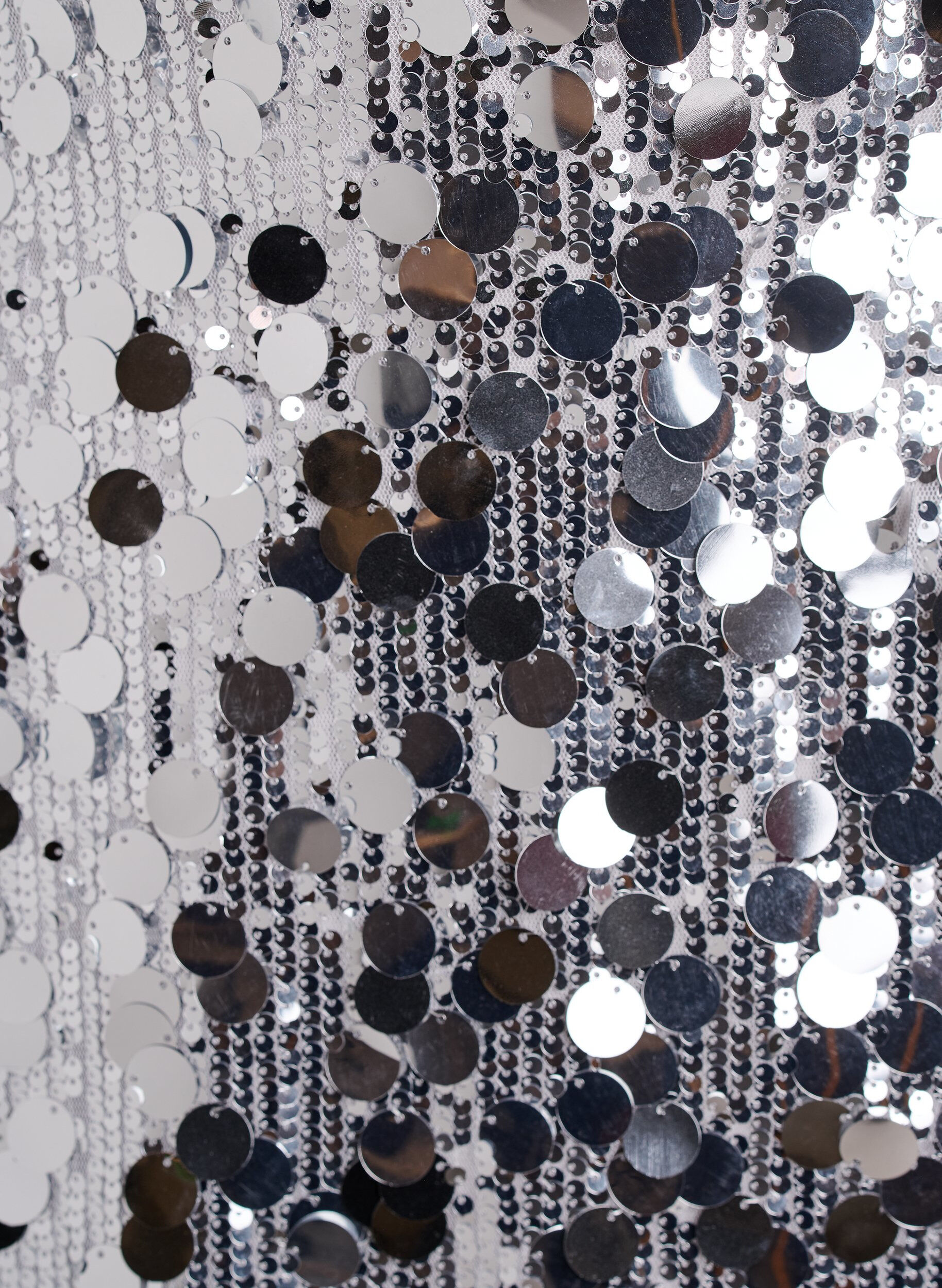 Zizzi Kort paljettkjol med res&aring;r i midjan, Silver, Packshot image number 2