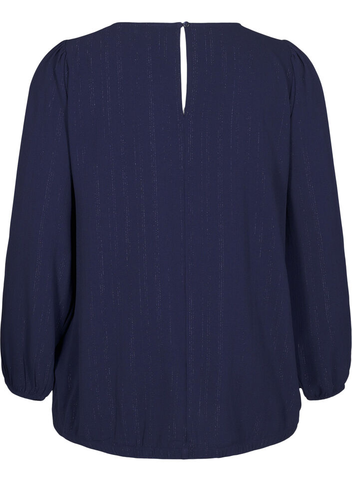 Blus med silverglitter, Blå, Packshot image number 1
