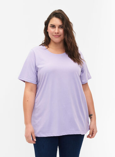 FLASH - T-shirt med rund halsringning, Lavender, Model image number 0