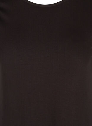 Kortärmad viskosklänning med snördetaljer, Black, Packshot image number 2
