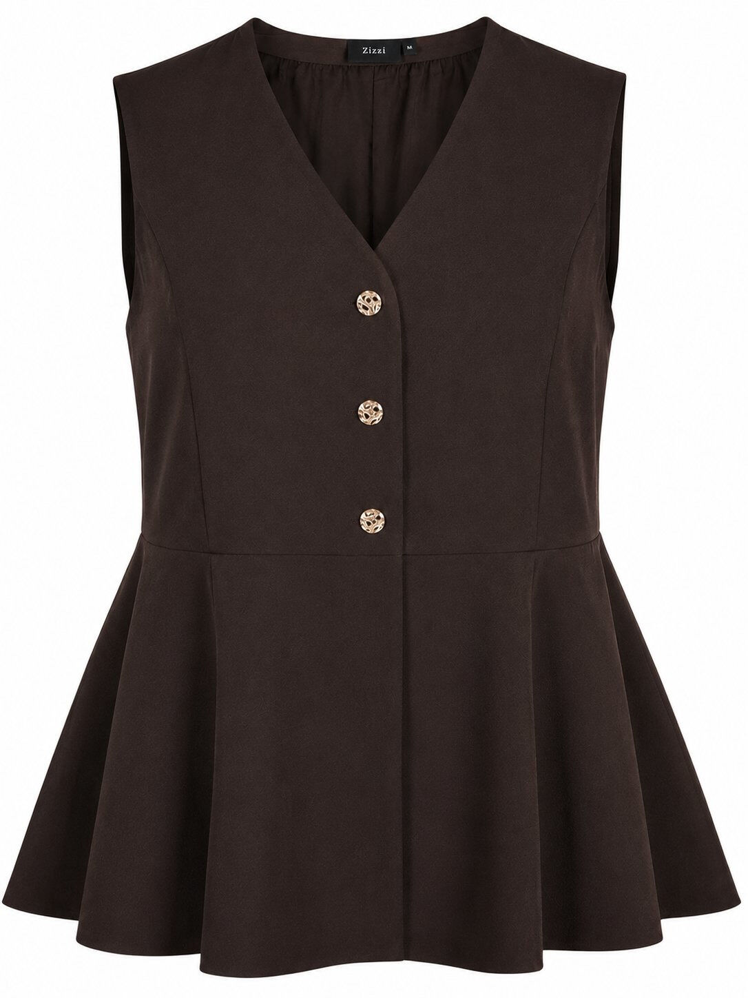 Kritstrecksrandig v&auml;st med peplum
