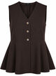 Kritstrecksrandig v&auml;st med peplum, Brun, Packshot image number 0
