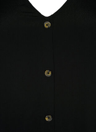 Blus med knappar i viskos, Black, Packshot image number 2