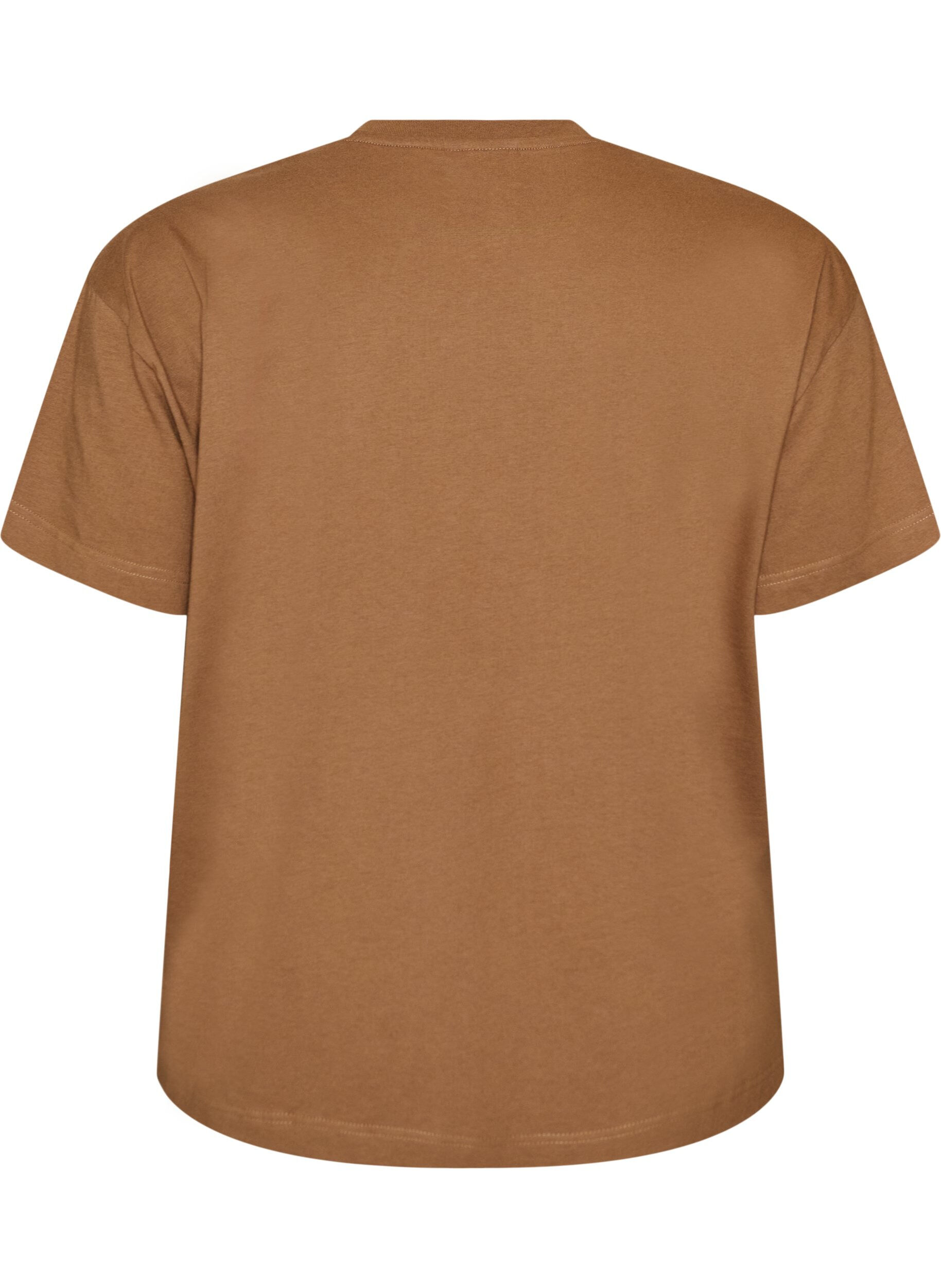 ZizziT-shirt i 100% bomull med korta &auml;rmar och tryck, Brun, Packshot image number 1