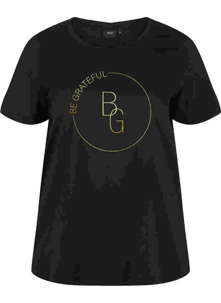T-shirt med tryck, Black BG