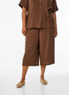 Culotte-byxor i bomullsmuslin med h&ouml;g midja, Brun, Model image number 2