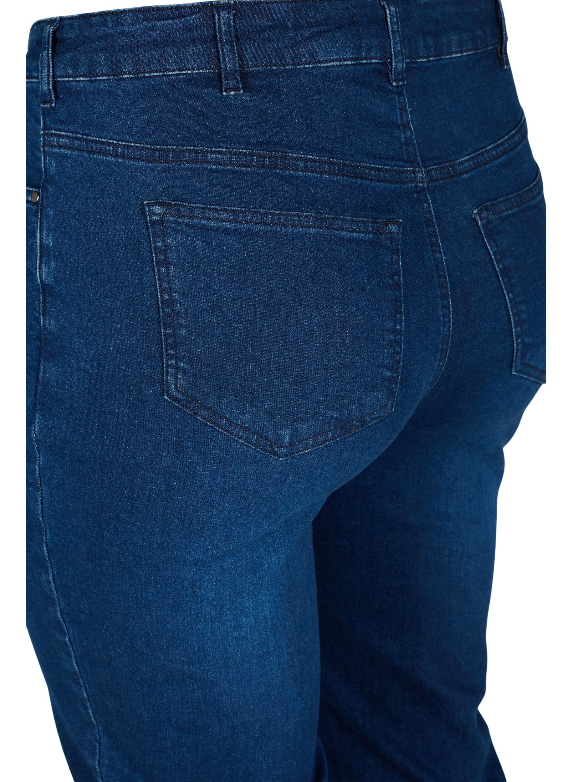 Zizzi Kroppsn&auml;ra jeansknickers i bomull, Dark blue denim, Packshot image number 3