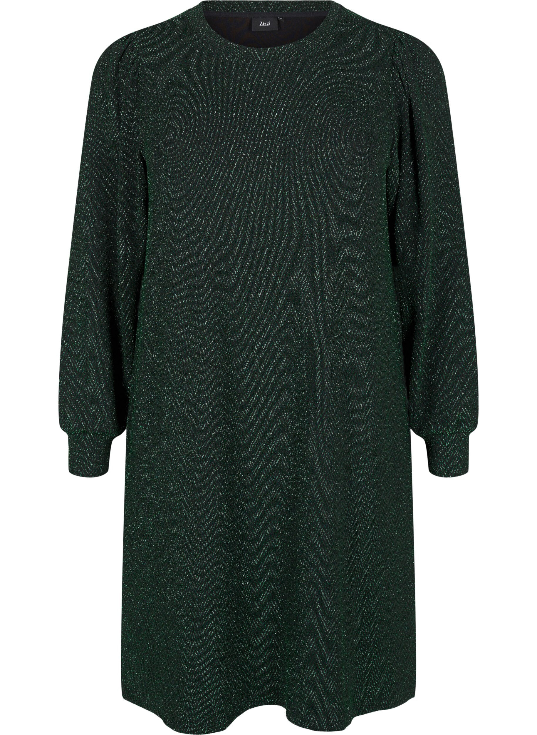 Zizzi Kl&auml;nning med sicksackm&ouml;nster och glitter, Scarab ZigZagShimmer, Packshot image number 0