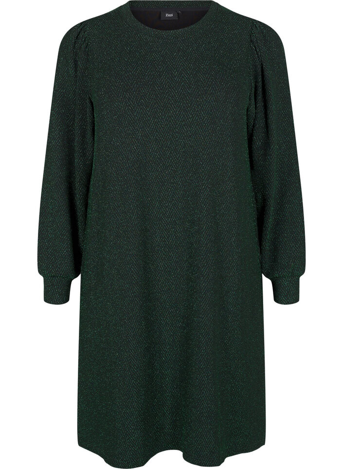 Klänning med sicksackmönster och glitter, Scarab ZigZagShimmer, Packshot image number 0