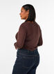 L&aring;ng&auml;rmad blus i ull och viskos, Brun, Model image number 2