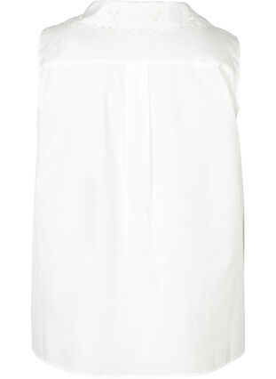 Ärmlös skjorta i bomull, Bright White, Packshot image number 1