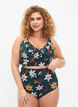 Bikinitrosa med extra hög midja och blomstertryck, Grön, Model image number 0