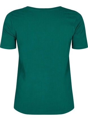 Enfärgad t-shirt i bomull, Evergreen, Packshot image number 1