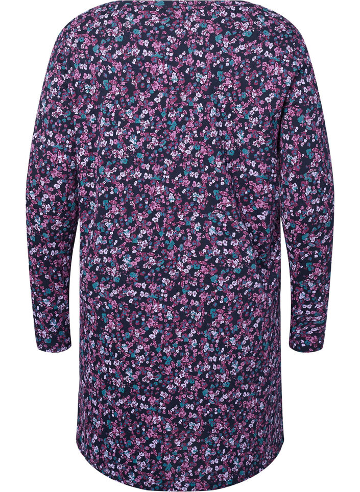 Långärmat nattlinne i bomull, Night Sky Disty AOP, Packshot image number 1