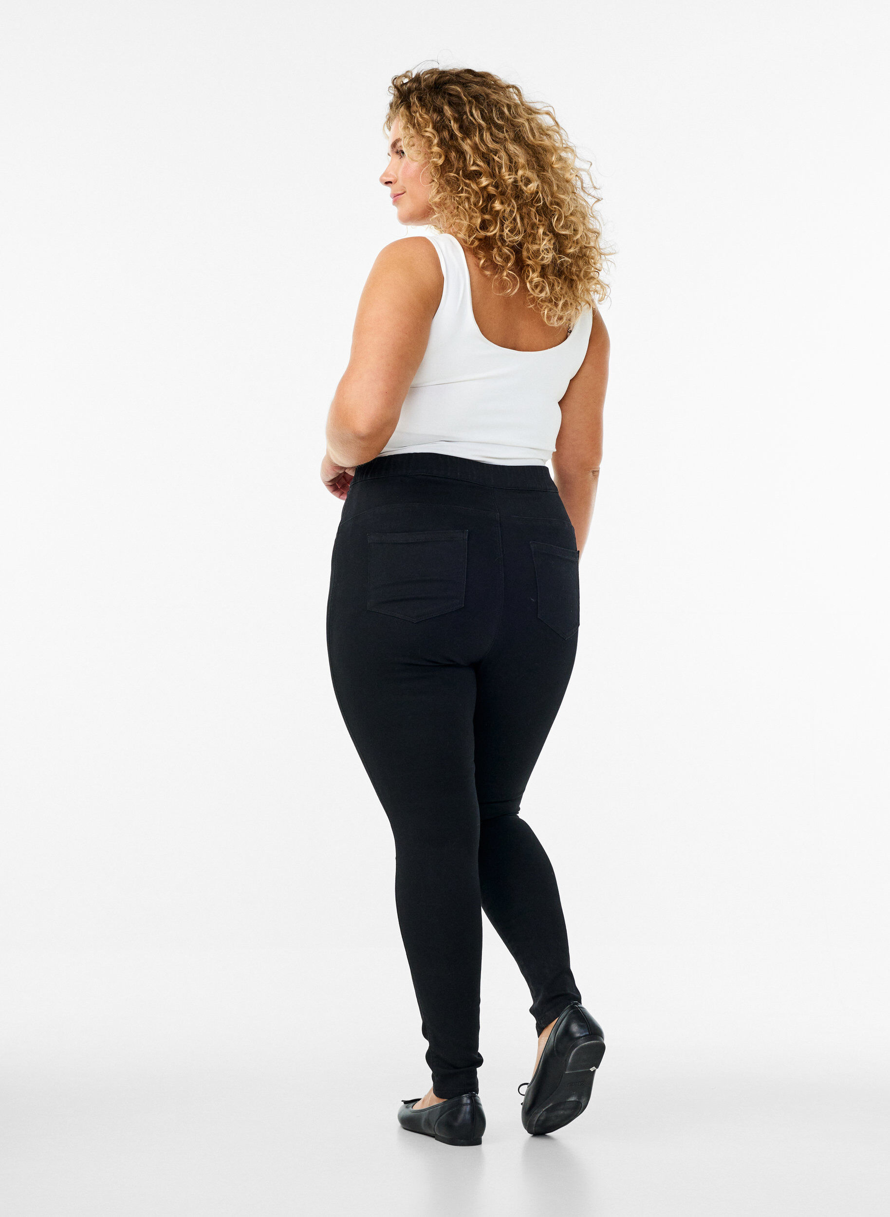 Zizzi Jeggings med h&ouml;g midja, Svart, Model image number 1